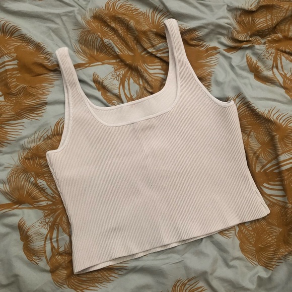 nwot Babaton sculpt knit squareneck tank 2xl matte pearl - Picture 2 of 3